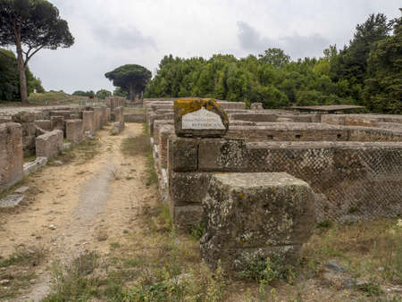 old ancient ostia archeological site ruinsの写真素材