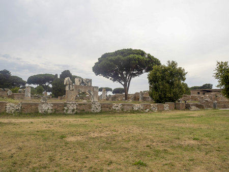 old ancient ostia archeological site ruinsの写真素材
