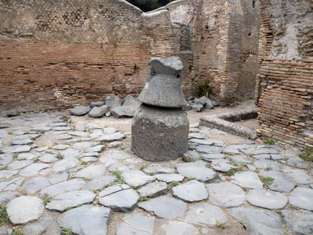 silvanus flour mill old ancient ostia archeological site ruinsの写真素材