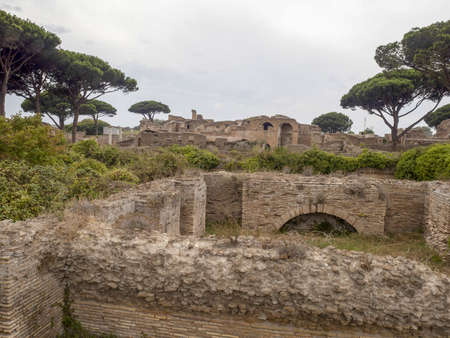 old ancient ostia archeological site ruins