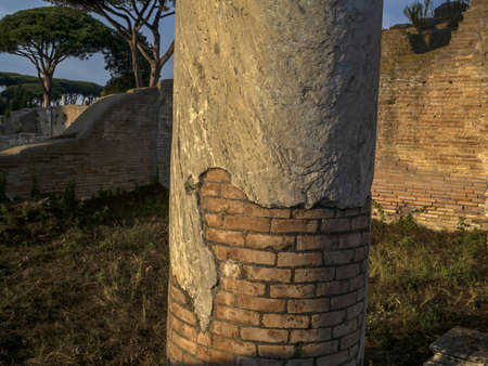 old ancient ostia archeological site ruinsの写真素材