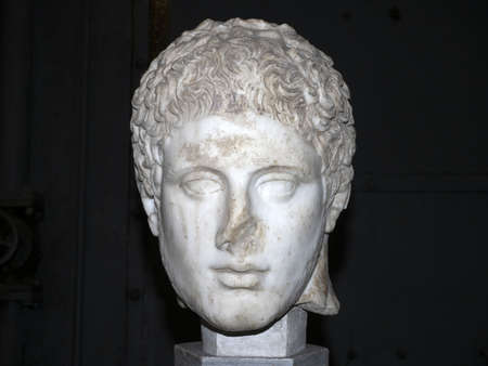 Diomedes old roman marble statue detail