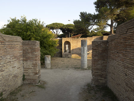 old ancient ostia archeological site ruinsの写真素材