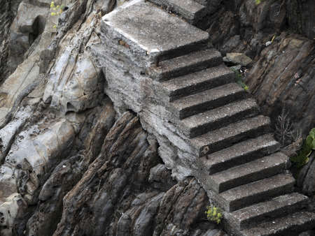 stone stairway riomaggiore cinque terre pictoresque village liguria italyの写真素材