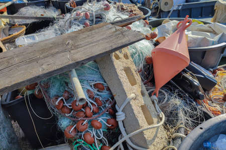 Fisherman fish fishing net close up detail