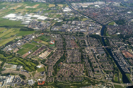 Vlietvijk village near Den Haag Holland netherlands aerial panorama landscapeの写真素材