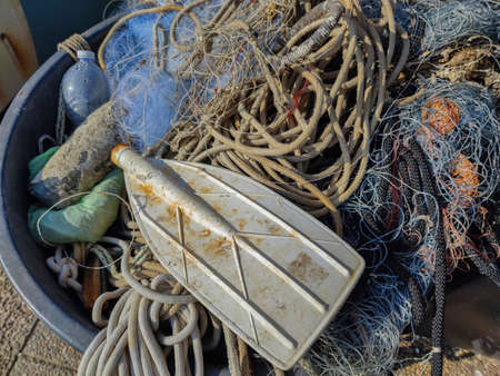 Fisherman fish fishing net close up detailの写真素材