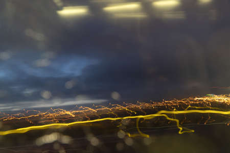 abstract light painting airport night