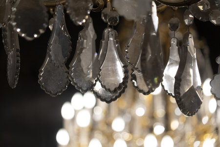 Liberty style luxury chandelier lamp light detailの写真素材
