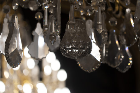 Liberty style luxury chandelier lamp light detailの写真素材