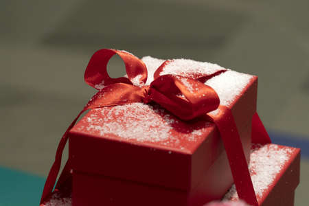 Paris Christmas tree red gift box luxury decoration detailの写真素材