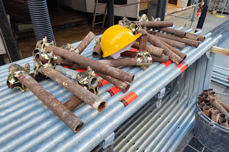 Scaffolding building site detail close up