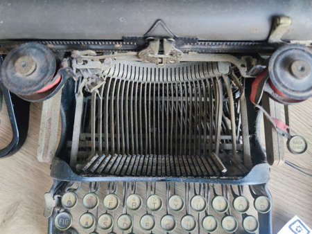 Old mechanical typewriter office machine detailの写真素材