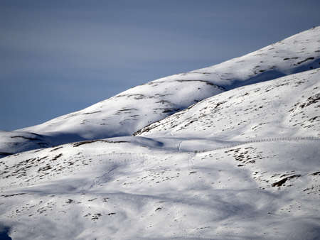 dolomites mountains frozen snow detail in winter