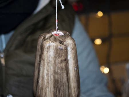 hand made artisanal wax candle making in italy
