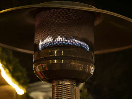 Gas heater detail with flame