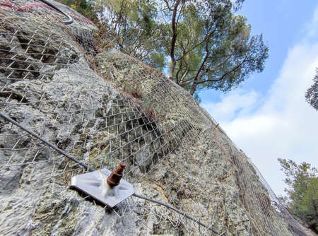 Acier iron Metallic net for rocks falling protectionの写真素材