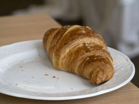 fresh french croissant for hotel breakfast detail close upの写真素材