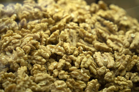 Many nuts kernel detail close up at the market