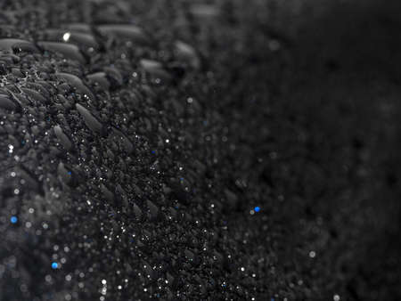 rain drops on blue metal close up macro detail