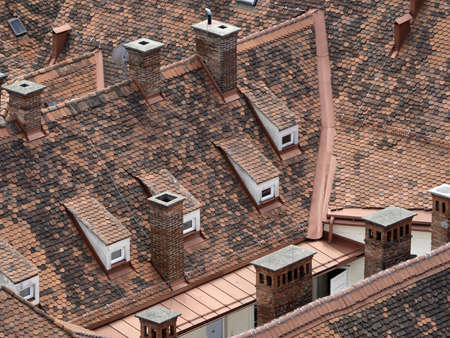 Graz austria roofs details tiles view cityscape