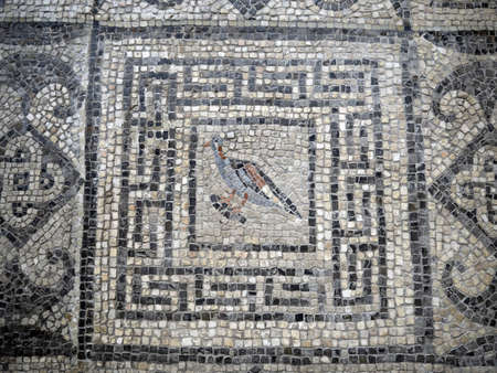 Ancient roman mosaic in Austria detailの写真素材