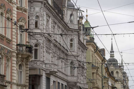 Graz austria historical buildings alley view cityscapeの写真素材