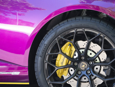 GRASSE, FRANCE - JUNE 25 2022 - The lamborghini bull run of Bull Days is an international community formed by top luxury brands and more than 1,000 Lamborghini ownersのeditorial素材