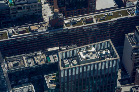 new york city aerial panorama from hudson yards glass terraceの写真素材