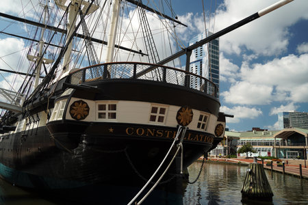 constellation ship vessel in baltimore marylandの写真素材