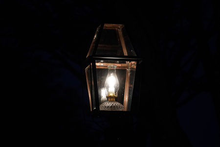 old whale oil lamp street lantern light in martha vineyard island