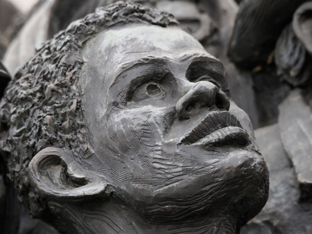 ROME, ITALY - NOVEMBER 25, 2022 : monument in tribute to migrants by Canadian artist-sculptor Timothy Schmalz in St. Peter's Square in Romeのeditorial素材