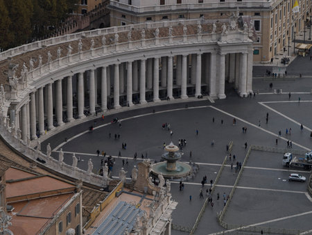 saint peter basilica rome view from rooftop detailの写真素材