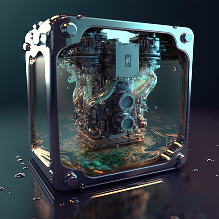super liquid technology computer of the future generative aiの写真素材