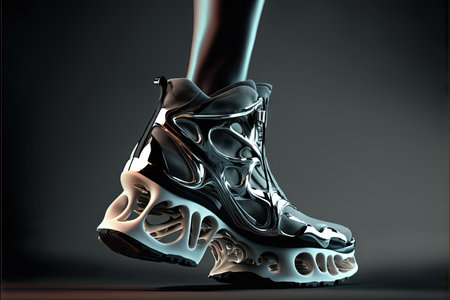 illustration techno wireless smart shoes of the future generative aiの写真素材