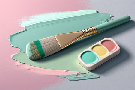brushes painting pastel spring colors illustration generative aiの写真素材