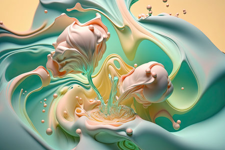 liquid pastel spring colors illustration generative aiの写真素材
