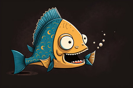 A Smiling fish for Fools day 1 april illustration illustration generative aiの素材