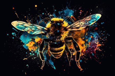 the world bee day abstract illustration generative aiの素材