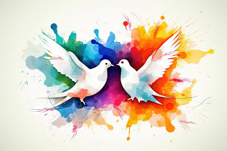 the International Day of Living Together in Peace abstract illustration generative aiの素材