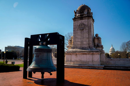 the washington dc capitol detail view from union stationの写真素材