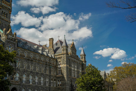 washington DC georgetown university on sunny dayの写真素材