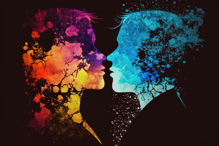 Happy World kiss day vector background. International kissing day design illustration generative aiの素材