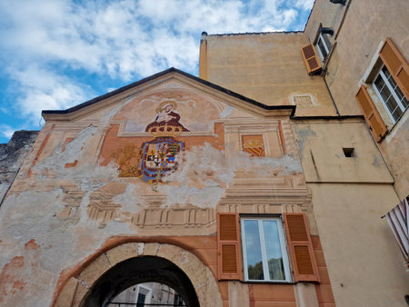 The Finalborgo liguria medieval village Italyの写真素材