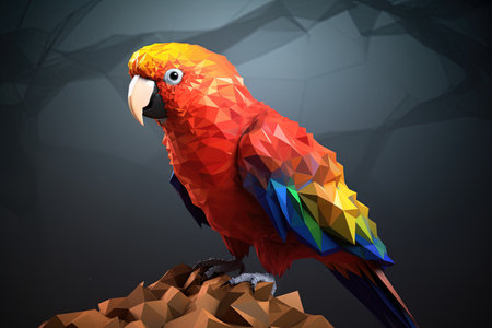 bird as Low poly animal style illustration generative aiの素材