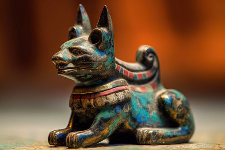 mystical cat revered by the Maya civilization possesses the ability to communicate with the spirit world, guiding priests and shamans through ancient rituals and divinations illustration generative aiの素材