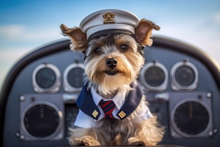 BarkJet: Get ready for a tail-wagging adventure with our low-cost airline! Sniff out the best deals and enjoy a doggone good time illustration generative aiの素材