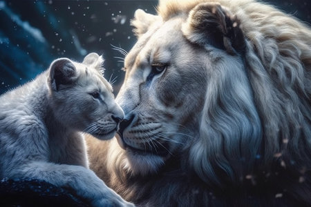 Love knows no bounds, bridging the gap between species with its universal language of affection and understanding, creating a world where all creatures thrive, illustration generative aiの写真素材