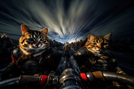 cat polar explorer, illustration generative aiの素材
