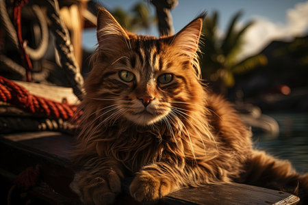 cat as temptation island show, illustration generative aiの素材